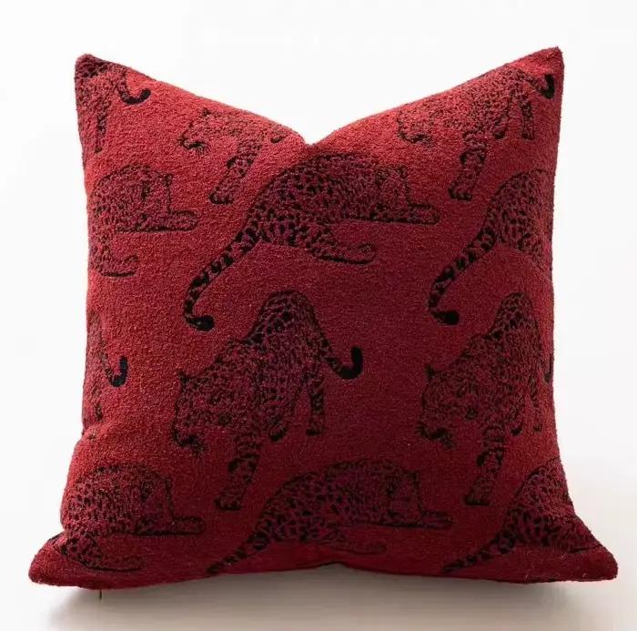 Housse de coussin Jacquard léopard Double face, taie d'oreiller de luxe haut de gamme, noir, blanc, 