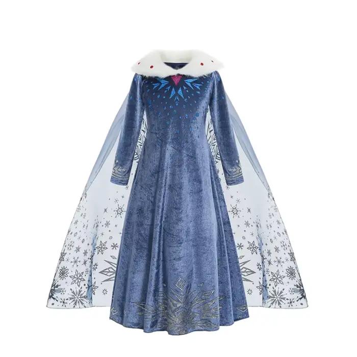 Robe Elsa pour filles, Costume d'hiver pour fête d'anniversaire, Cosplay pour enfants, vêtements de 