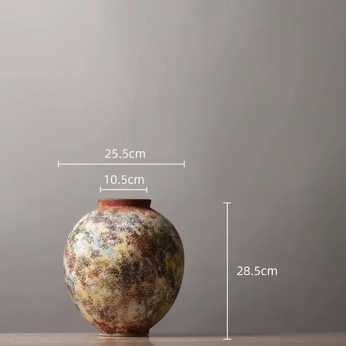 Vase en céramique rétro coloré style graffiti, vase à fleurs artisanal en porcelaine, terrarium, acc