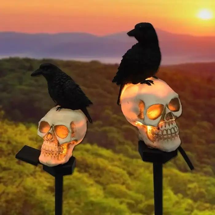 Lumière extérieure d'halloween, squelette fantôme horreur Grimace, décor de fête pour cour, maison, 