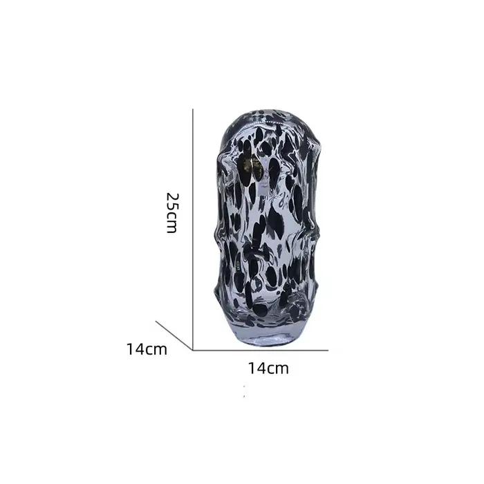 Vase en verre transparent coloré à points ondulés irréguliers, pour hydroponie, terrarium, pot de fl