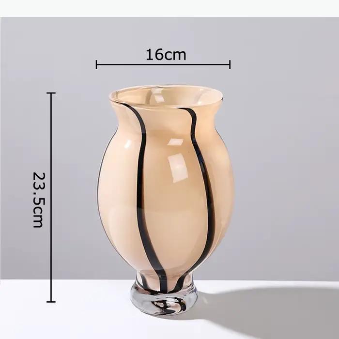 Vase en verre moderne du milieu du siècle, pots à fleurs créatifs, décoration de table, arrangement 