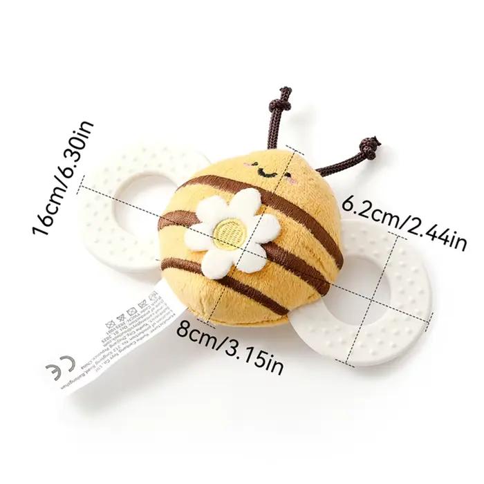 Jouet hochet en feutre doux en forme d'abeille pour bébés, adapté aux nouveau-nés de 0 à 6 mois, sti