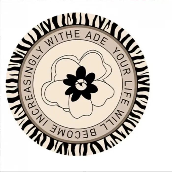 Sous-verres absorbants rétro noir et blanc 14x14CM en terre de diatomée, sets de table isolants, lux