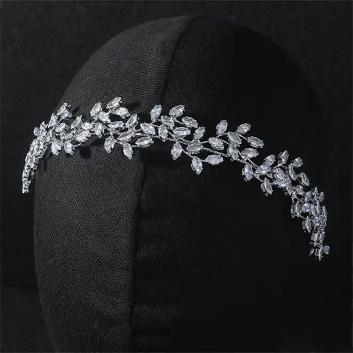 Accessoires pour cheveux de mariage, bandeau de mariée, diadèmes en cristal CZ, perles, diadèmes et 
