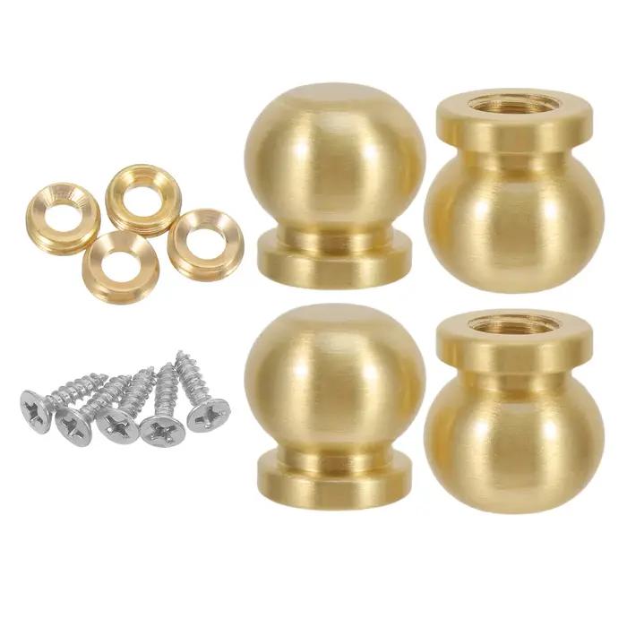 4 pièces Pieds sphériques en laiton massif doré de 20 mm de hauteur avec matériel de fixation pour b