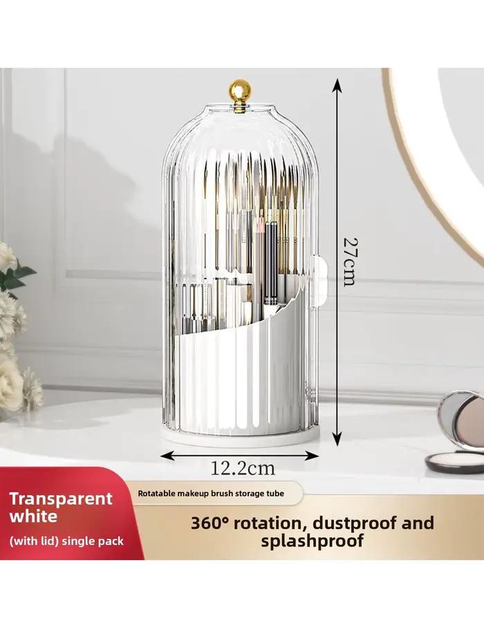 Boîte de rangement rotative anti-poussière, multi-compartiments grande capacité, pour brosses à dent