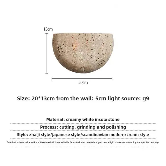 Lampe murale rétro en pierre Wabi-sabi pour salon, porche, couloir, café, chambre à coucher, ambianc