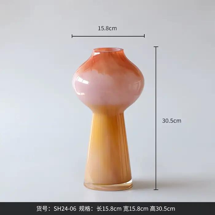 Vase en verre en forme de calebasse, dégradé de couleurs, pour arrangement floral hydroponique, terr