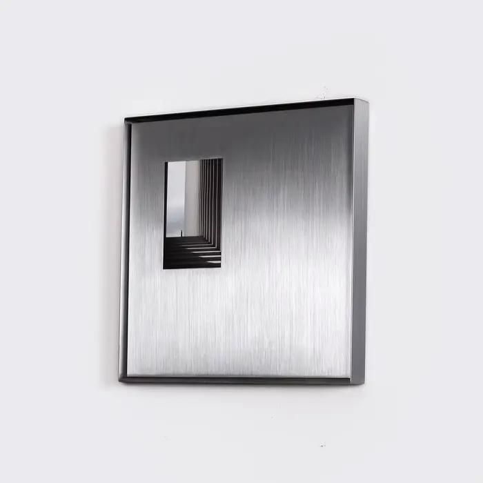 Cadre photo carré Bauhaus, argent mat, support pour photos artistiques, cadre d'affichage moderne mi