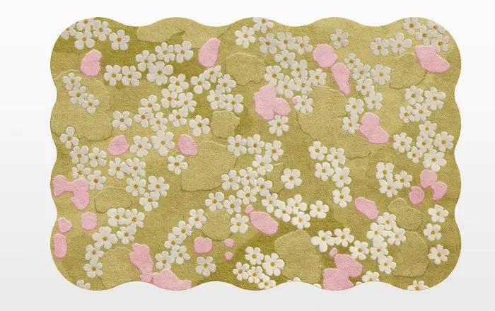 Tapis de style pastoral pour chambre à coucher, tapis en forme irrégulière pour salon, tapis moelleu