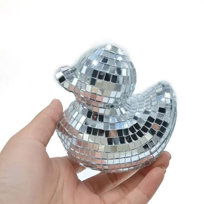 Miroir de bureau décoratif en forme de canard, ornement en verre, décoration disco, décoration d'int