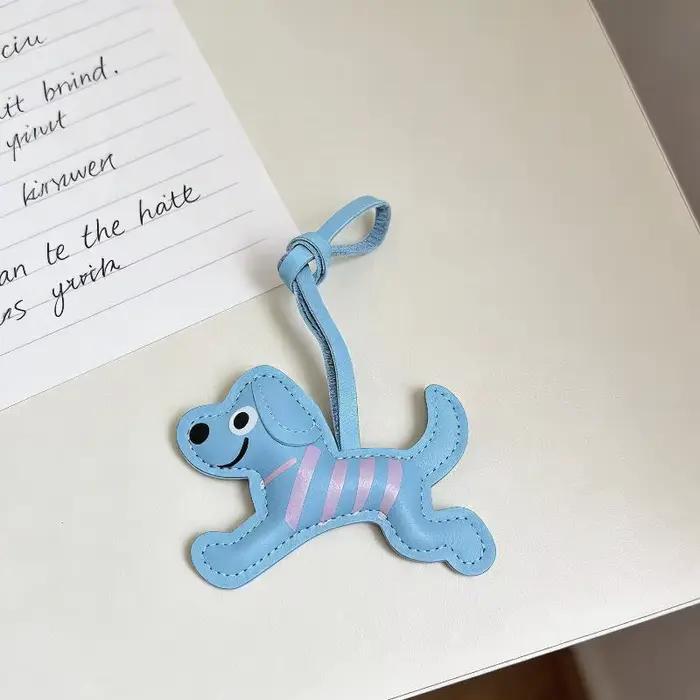 Porte-clés Teckel en Cuir PU, Pendentif Mignon Chiot, Accessoire de Sac, Breloque pour Clés