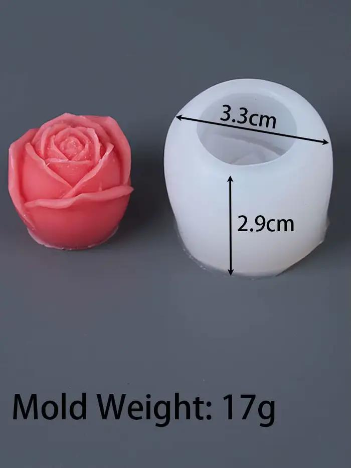 Moule à bougie en Silicone Rose pour la saint-valentin, bricolage, fleur 3D, aromathérapie, savon, B