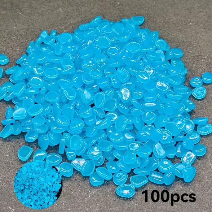 Galets lumineux colorés qui brillent dans la nuit, 100 pièces, pour aquarium, décoration de jardin, 