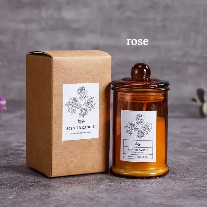 Pot en verre Vintage, bougie parfumée, huiles essentielles, cire de soja, aromathérapie, décoration 