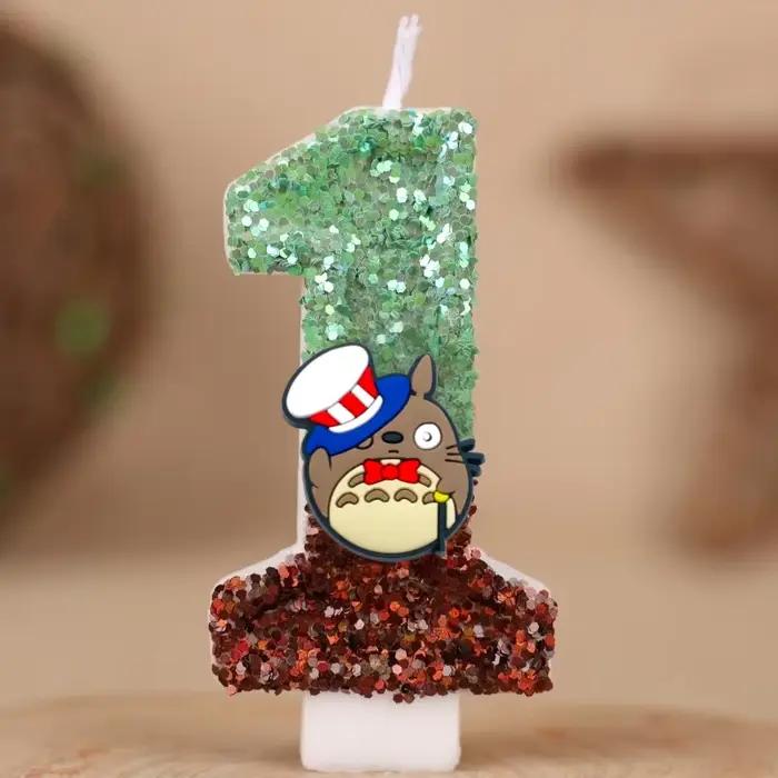 Personnages d'anime japonais bougie numérique numéro 0-9 enfants fournitures de décoration de gâteau