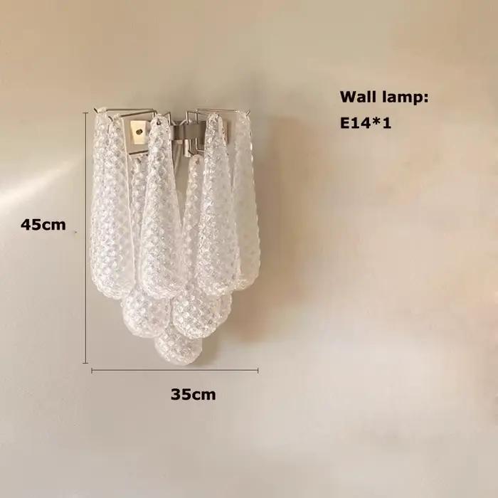 Lustre intérieur français en verre de Murano européen, art déco, E14 LED, luminaire suspendu pour vi