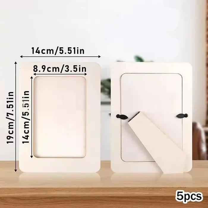 Cadres photo en bois compacts pour projets de bricolage personnalisés, présentoirs de bureau efficac