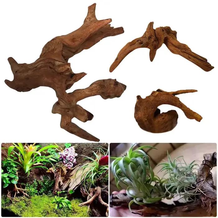 Décoration d'aquarium de tronc d'arbre naturel, ornements d'aménagement paysager en bois enfoncé, ornement d'aquarium de différentes formes