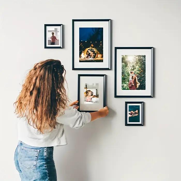 6 pièces cadres Photo en bois pour mur