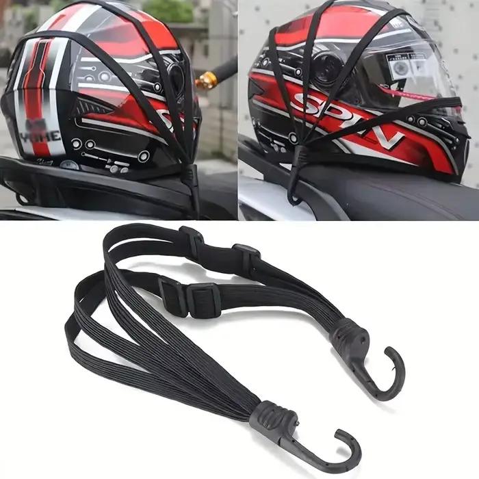 Valise élastique pour moto, 1 pièce, avec crochet de sécurité, casque polyvalent, équipement de Transport en maille, Durable et élégante pour les voyages quotidiens