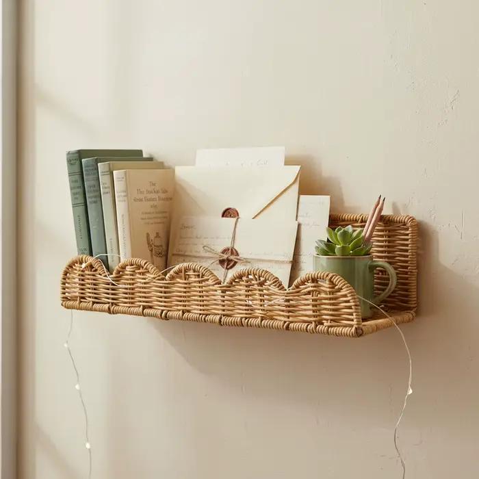 Panier mural en osier pour salon
