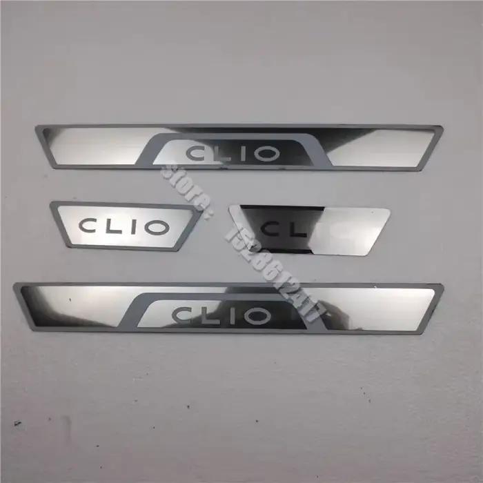 Accessoires de voiture pour Renault CLIO IV V CLIO 4 5 RS 2014 ~ 2024, plaque de seuil de porte en acier inoxydable, garniture de pédale de protection