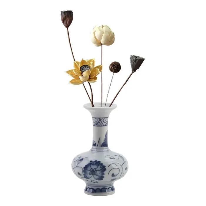 Petit Vase Vintage bleu et blanc