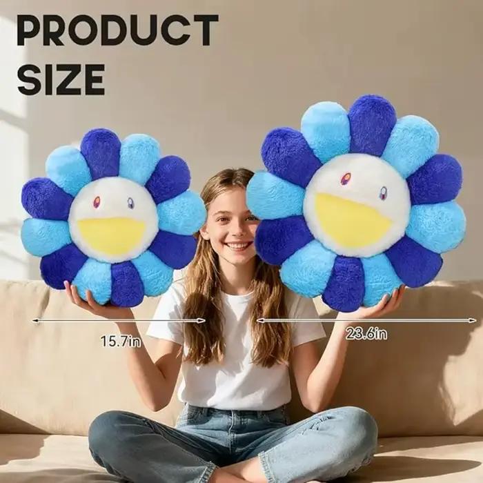Coussin en peluche à fleurs mignonnes