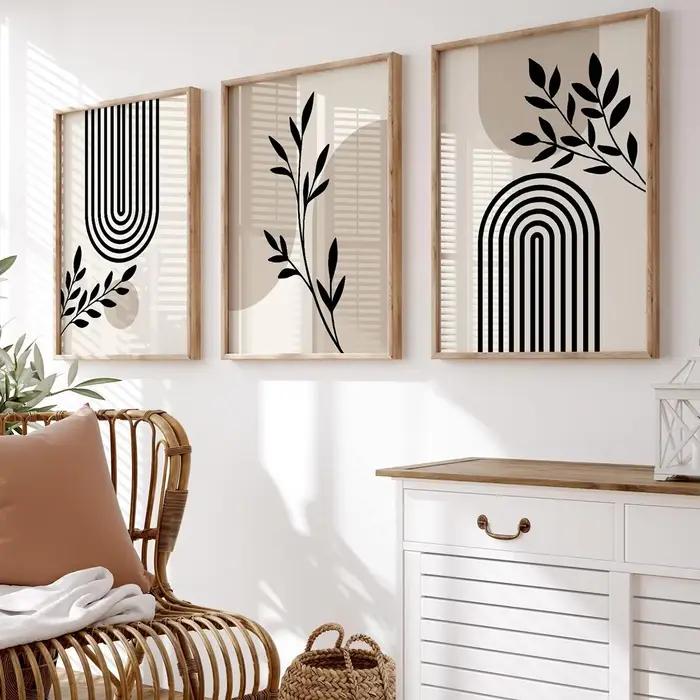 3 affiches botaniques en toile