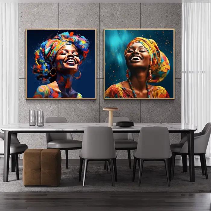 Affiches de portrait de femme noire de culture traditionnelle africaine