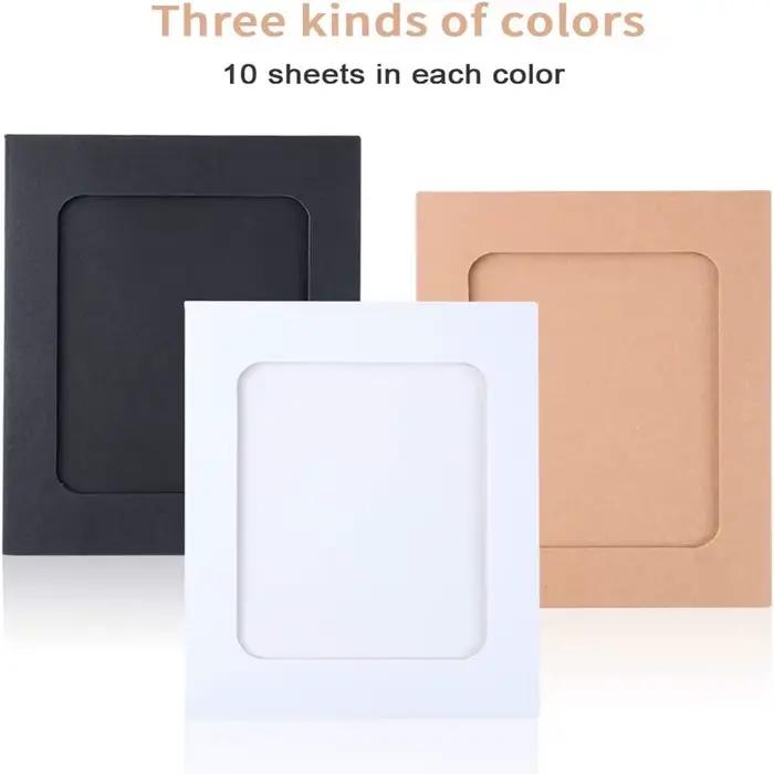 30 cadres photo suspendus en kraft pour photos de 4x6 pouces