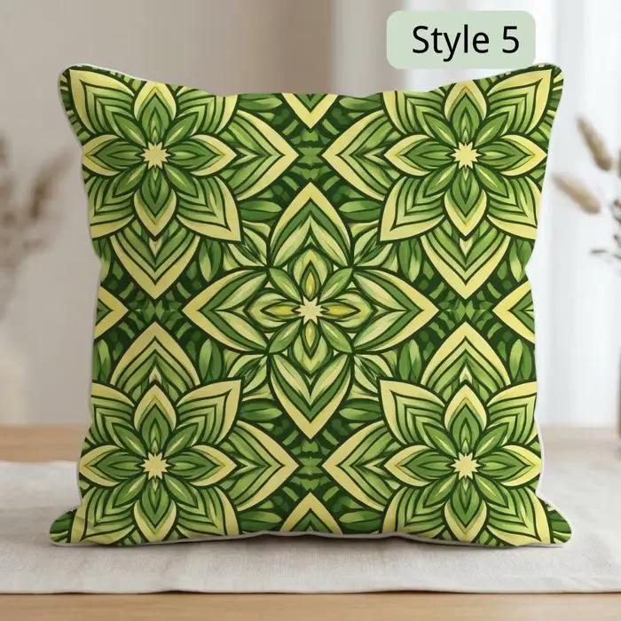 Housse de coussin botanique vert sauge