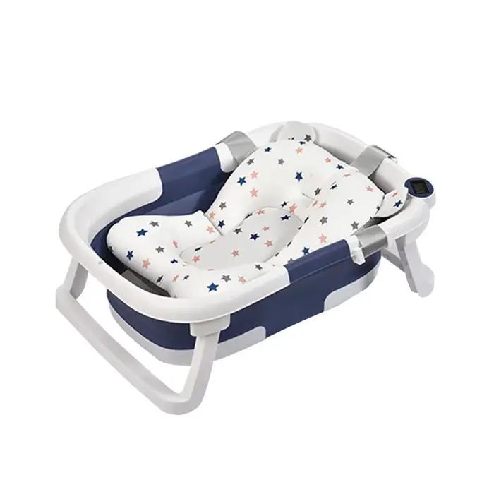 Baignoire pour bébé nouveau-né, baignoire domestique pour bébé, grande baignoire pliable pour bébé, permettant de s'asseoir ou de se coucher pour se sentir au chaud