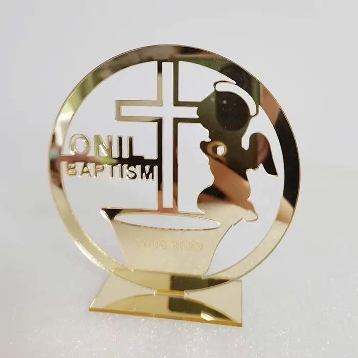 Croix personnalisée pour la première communion de baptême, nom de bébé, faveurs de signe de baptême, décor de fête de bénédiction de Dieu, 10 pièces