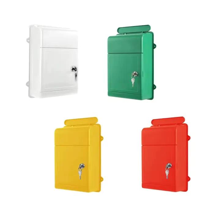 Boîte aux lettres murale légère avec serrure, boîte aux lettres en plastique, gain de place, ouverture large, boîte aux lettres pour la maison, la cour, le bureau