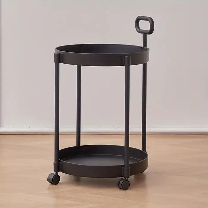 Table d'appoint élégante à 2 niveaux avec roulettes