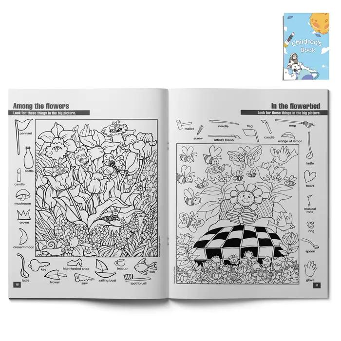 Livre d'activités de recherche d'objets cachés pour enfants – Amusants puzzles à trouver et à colorier pour améliorer la concentration et les compétences d'observation