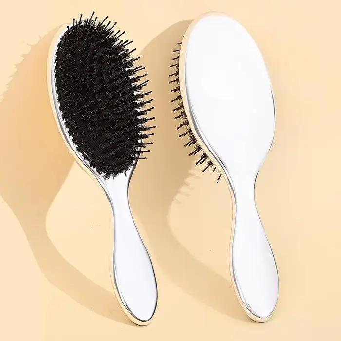 Peigne électroplaqué 1 pièce pour femmes, pour masser le cuir chevelu, ajoute du volume et lisse les cheveux, outil de coiffure