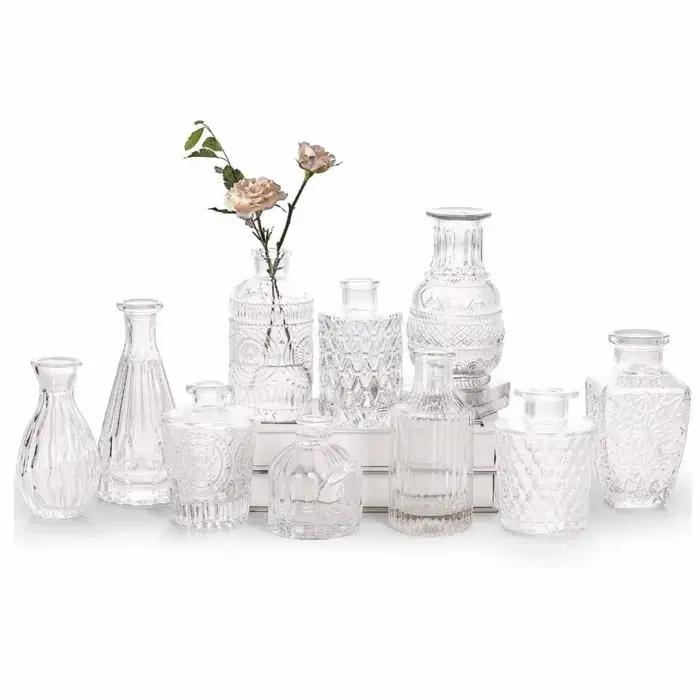 Nouvel ensemble de mini-vases en verre transparents