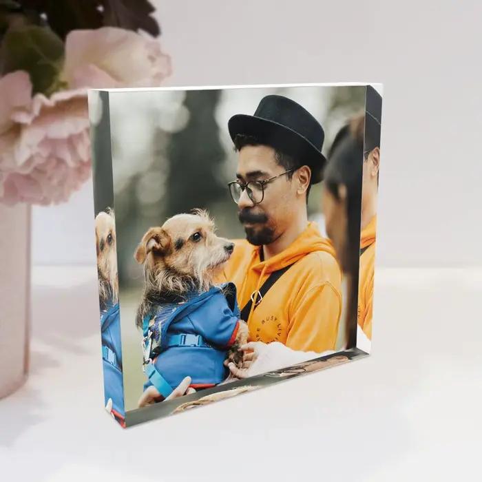Plaque Photo en acrylique personnalisée de 7 pouces, cadre Photo imprimé UV, cadeau personnalisé pour la fête des mères, la saint-valentin, la noël