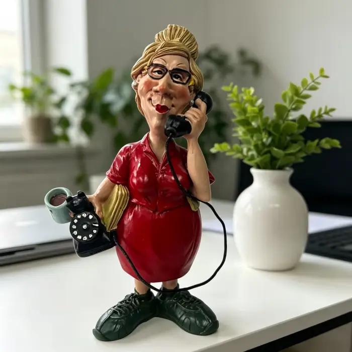 Figurine de femme de bureau en résine