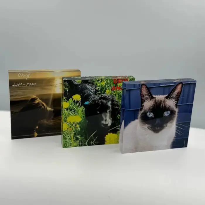 Plaque Photo en acrylique personnalisée de 7 pouces, cadre Photo imprimé UV, cadeau personnalisé pour la fête des mères, la saint-valentin, la noël