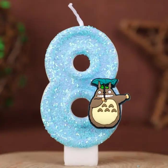 Personnages d'anime japonais bougie numérique numéro 0-9 enfants fournitures de décoration de gâteau d'anniversaire fournitures d'accessoires de fête de dessin animé
