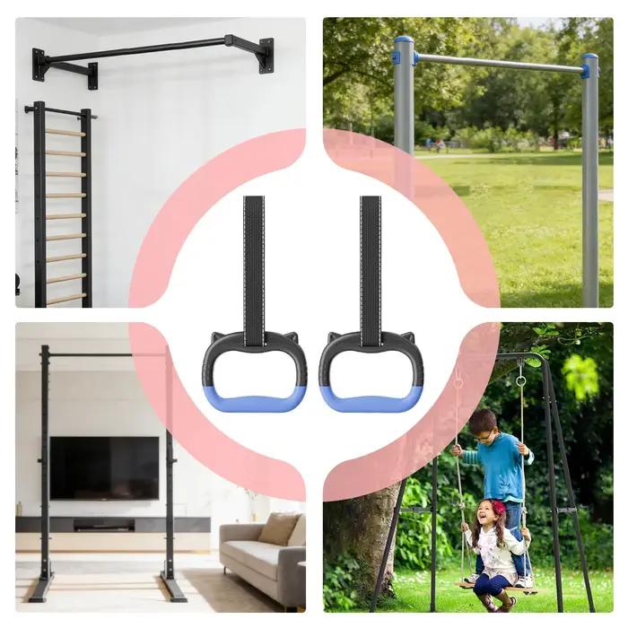 Anneaux de gymnastique pour enfants, barre horizontale réglable avec sangles de suspension pour tractions intérieures, hamac de jeu, entraînement de calisthénie pour enfants