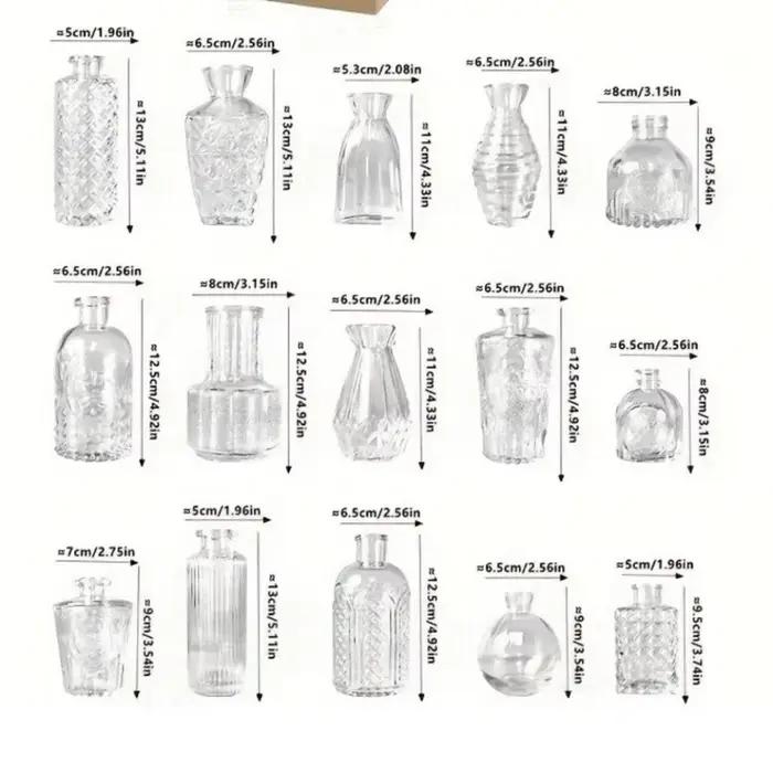 Nouvel ensemble de mini-vases en verre transparents