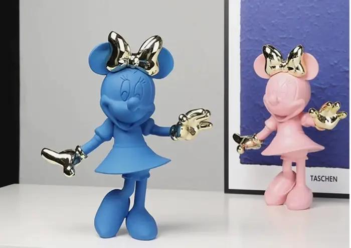 Figurine d'action Minnie Mouse, Ornements simples et modernes, Collection de jouets modèles tendance, Statues de Mickey