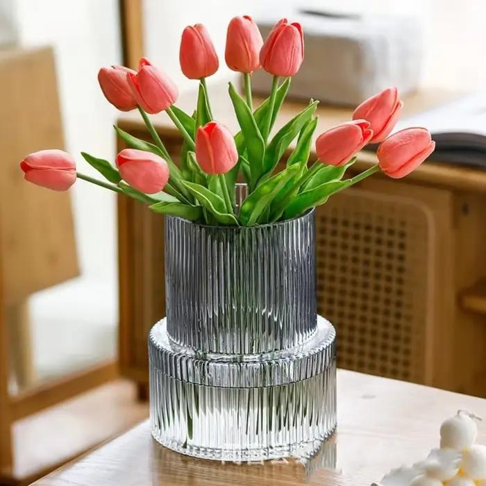 Vase en verre texturé rétro nordique