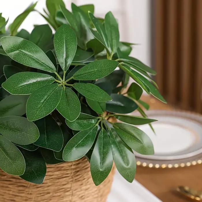 Plante artificielle |   Feuilles artificielles avec tige, idéales pour la décoration du salon, de l'hôtel, de la fenêtre, du bureau, de la maison et de la chambre